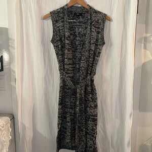 Sleeveless Black and Gray Knit cover up dress